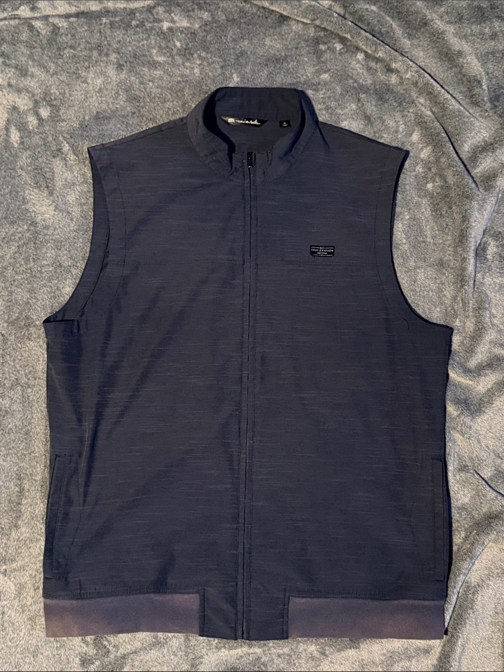 Travis Mathew Navy Full-Zip Sleeveless Vest Payne’s Valley